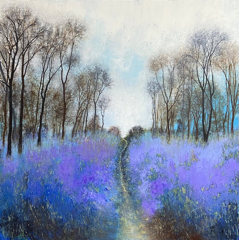 Bluebell Landscape with Meandering Path