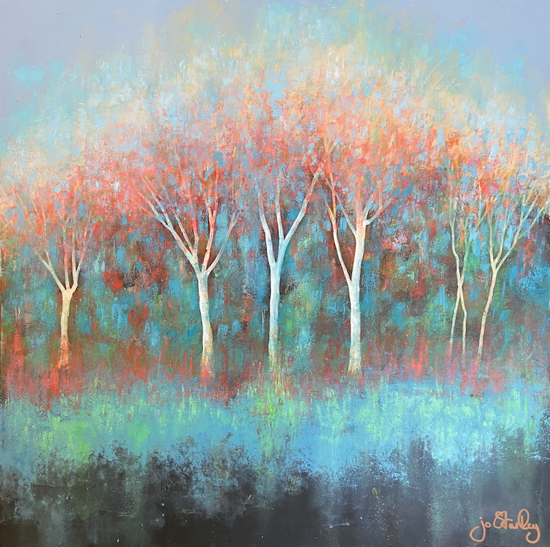 Row of Autumnal Trees by Jo Starkey