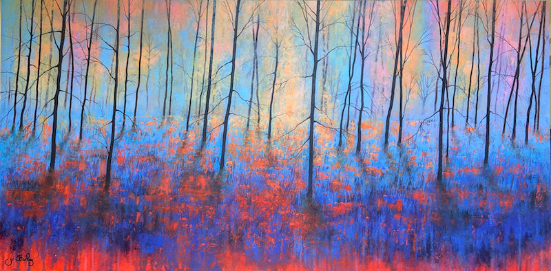 Colourful Abstract Forest Painting