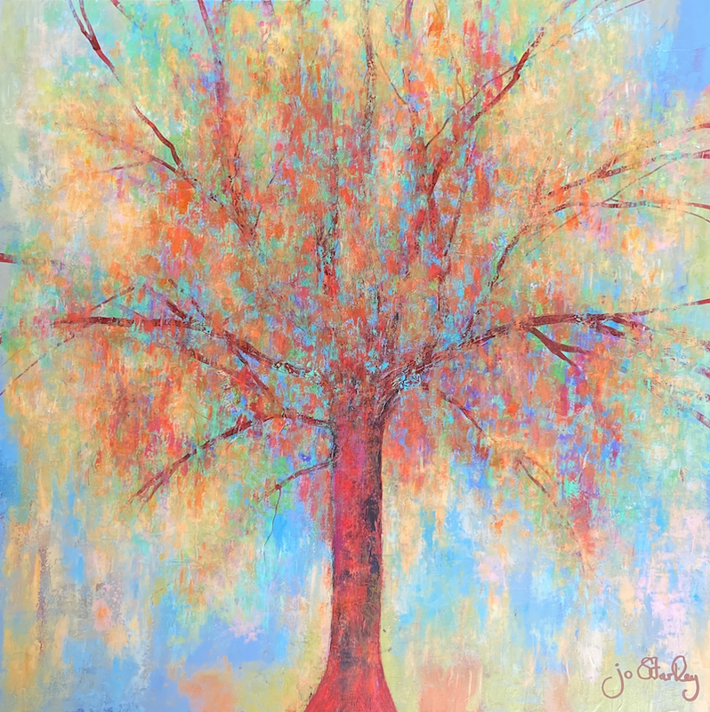 Colourful Tree Painting by Jo Starkey