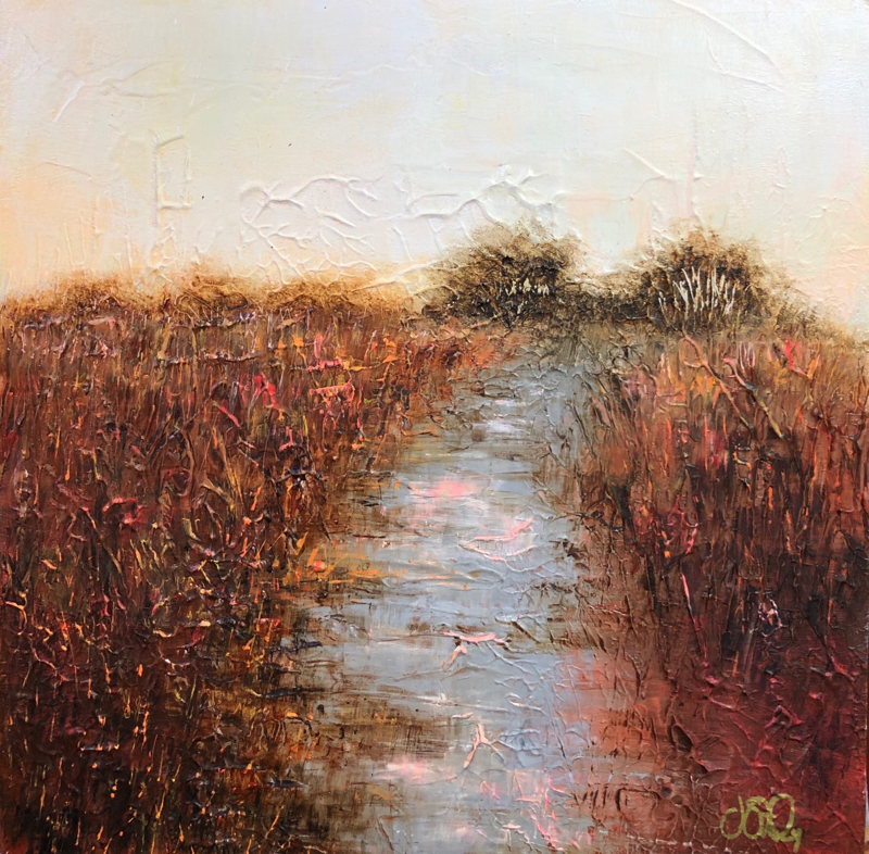 Serene Landscape Painting of Rural Path