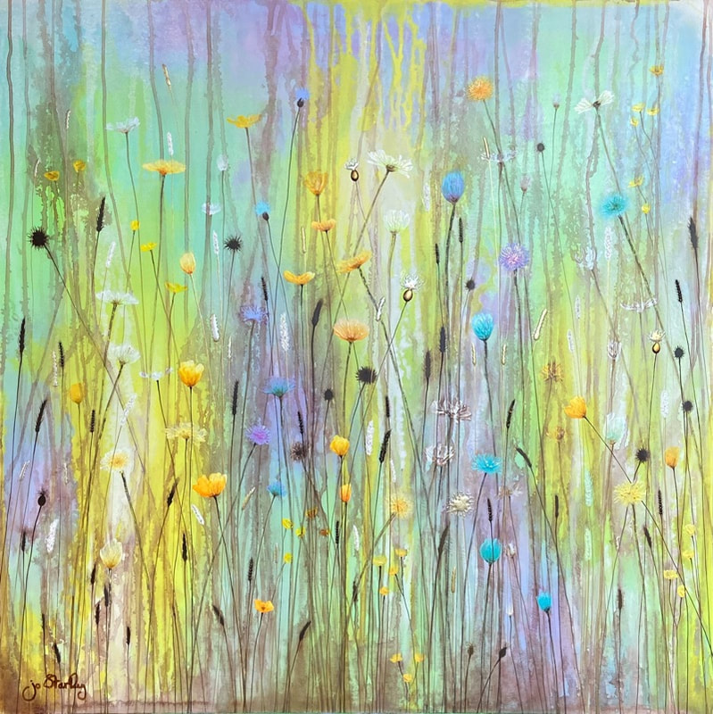 Yellow and Purple Flower Painting