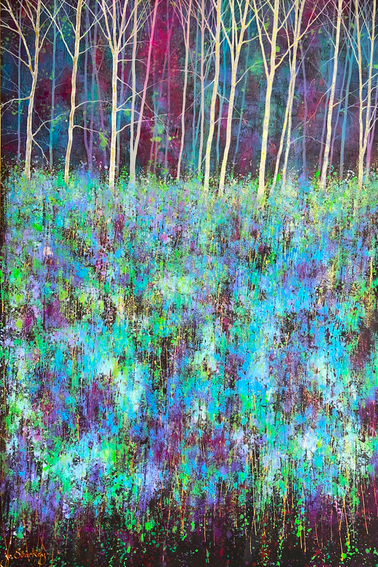 Bluebell woods painting